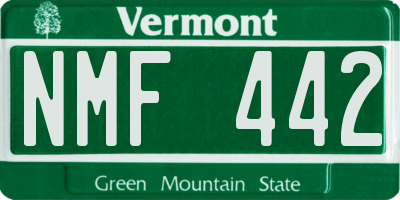 VT license plate NMF442