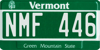 VT license plate NMF446