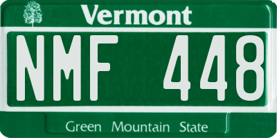 VT license plate NMF448
