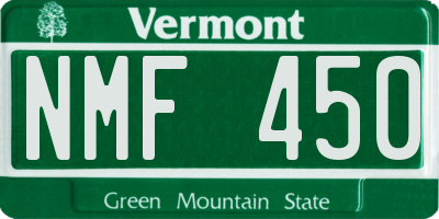 VT license plate NMF450