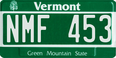VT license plate NMF453