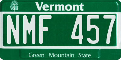 VT license plate NMF457
