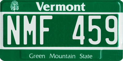 VT license plate NMF459