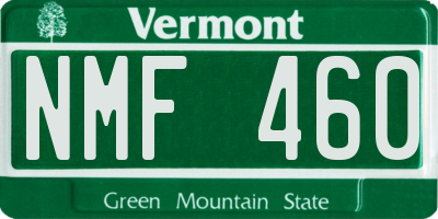 VT license plate NMF460
