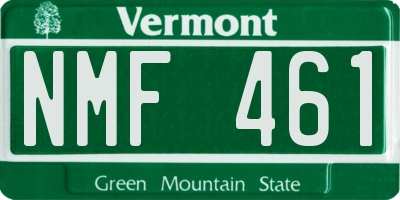 VT license plate NMF461
