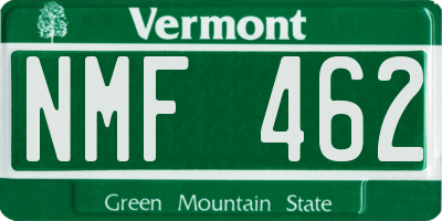 VT license plate NMF462