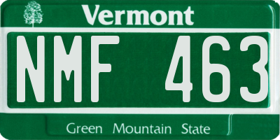 VT license plate NMF463