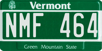 VT license plate NMF464