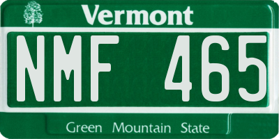 VT license plate NMF465