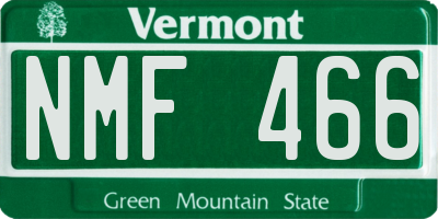 VT license plate NMF466
