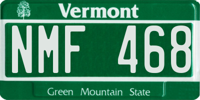 VT license plate NMF468