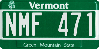 VT license plate NMF471