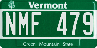 VT license plate NMF479