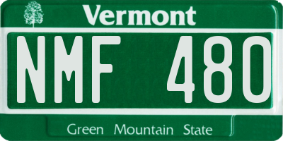 VT license plate NMF480