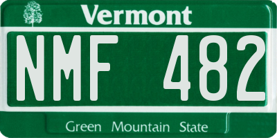 VT license plate NMF482