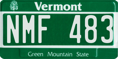 VT license plate NMF483
