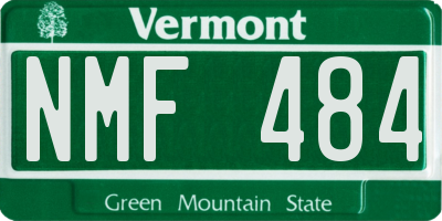 VT license plate NMF484