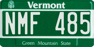 VT license plate NMF485