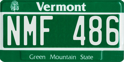 VT license plate NMF486