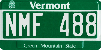 VT license plate NMF488