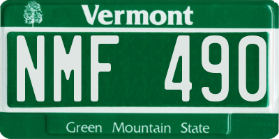 VT license plate NMF490