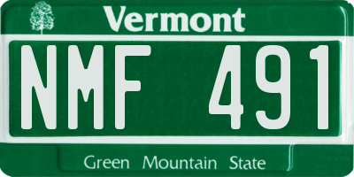VT license plate NMF491