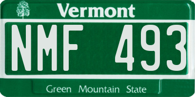 VT license plate NMF493