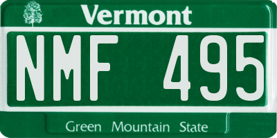 VT license plate NMF495