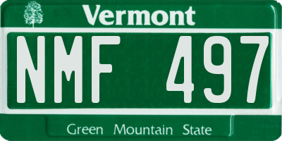 VT license plate NMF497
