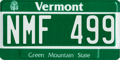 VT license plate NMF499