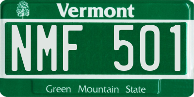 VT license plate NMF501