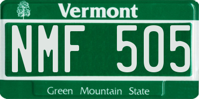 VT license plate NMF505