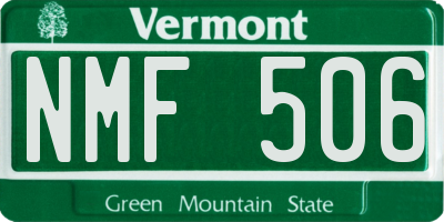 VT license plate NMF506