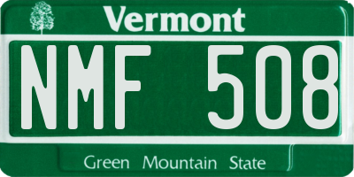VT license plate NMF508
