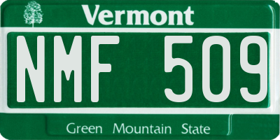 VT license plate NMF509