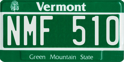 VT license plate NMF510