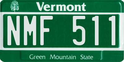 VT license plate NMF511