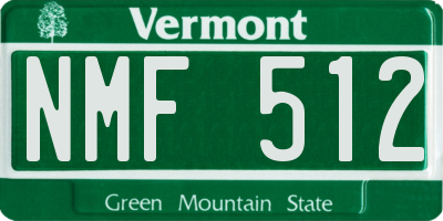 VT license plate NMF512