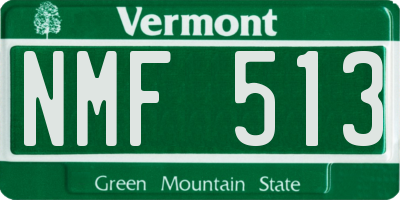 VT license plate NMF513