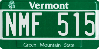 VT license plate NMF515