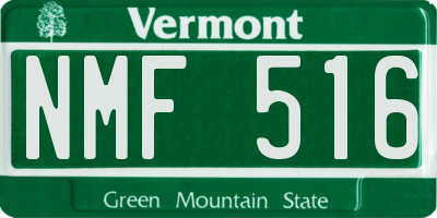 VT license plate NMF516