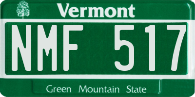 VT license plate NMF517