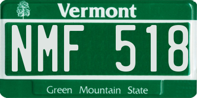 VT license plate NMF518