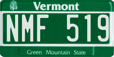 VT license plate NMF519