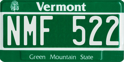 VT license plate NMF522