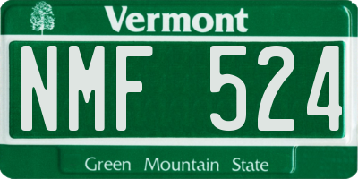 VT license plate NMF524