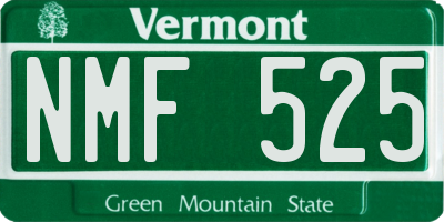 VT license plate NMF525