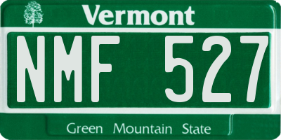 VT license plate NMF527