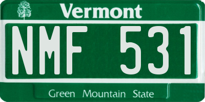 VT license plate NMF531