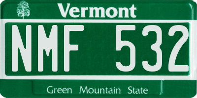 VT license plate NMF532